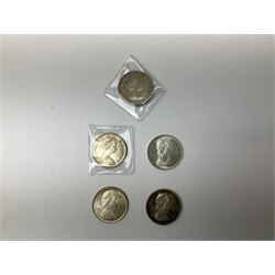 Canadian coinage including Queen Elizabeth II 1964 and four 1966 dollars, 1975 Olympic four coin set comprising two five dollar and two ten dollar coins, 1995 specimen coin set in blue folder, 1995 uncirculated coin set etc 