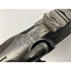 19th century George Gibbs of Bristol .461 cal. muzzle loading percussion match rifle with 28cm cut-down barrel and cut-down stock, Metford type rifling, fitted with additional three folding leaf rear sight to 400yds, back action sight still fitted to tang, maker's name to lock and top of barrel, serial no.439. L46.5cm overall