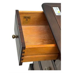 Stag Minstrel - mid-20th century mahogany dressing chest, rectangular top surmounted by adjustable mirror, the upper section fitted with four small drawers over two full-width drawers, on bracket feet