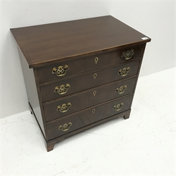 Small George III mahogany chest, four drawers, W70cm, H68cm, D43cm