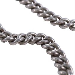 Two early 20th century silver watch chains, links hallmarked