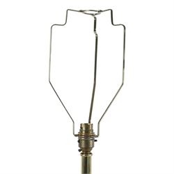 Pair of Corinthian column table lamps, upon stepped square bases, H78cm