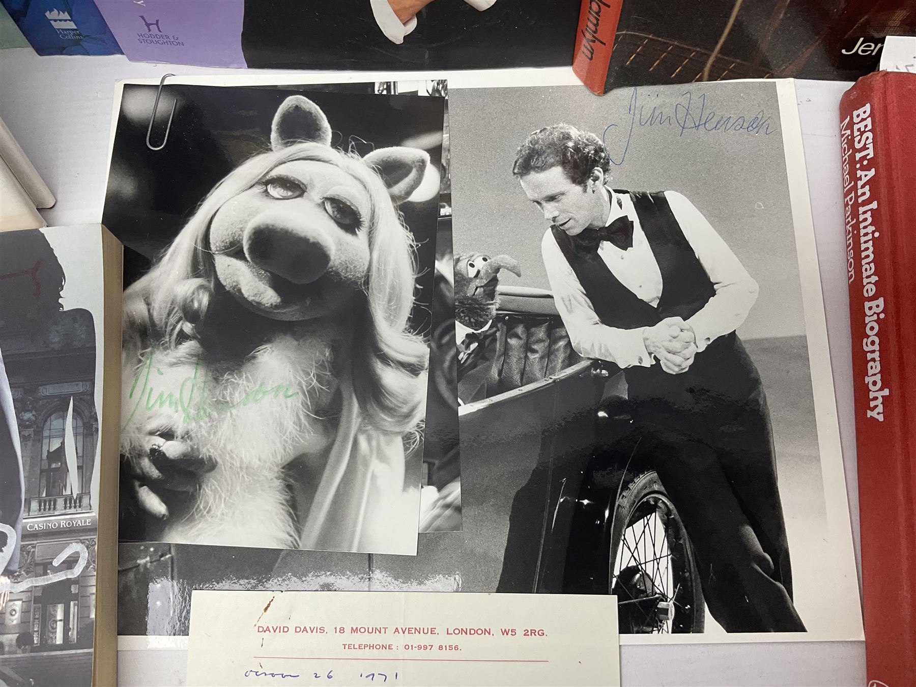 James Bond Casino Royale book signed by Daniel Craig, Judy Dench and other case members, together with Beatles book and Wing dust cover with spurious signature and other signed TV and sport memorabilia 