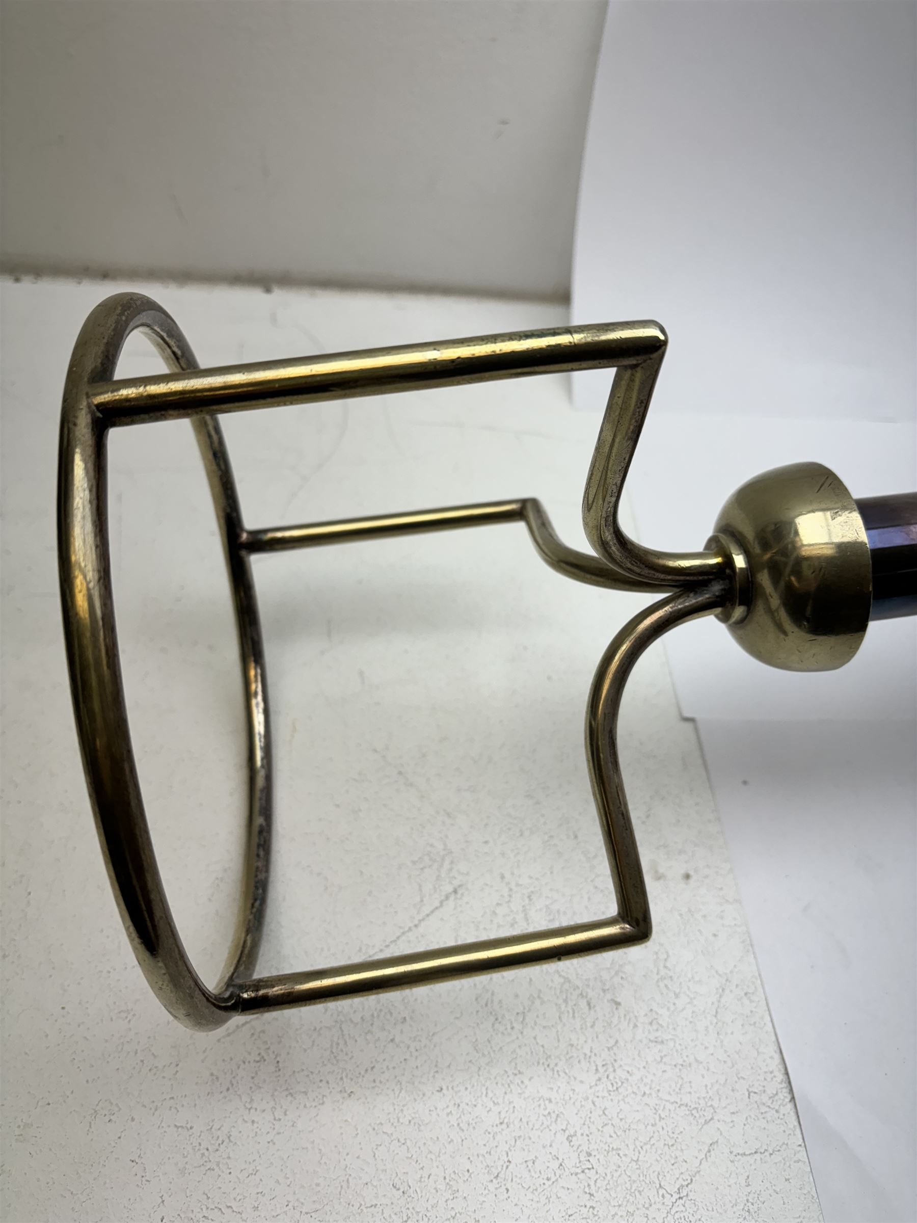 Plated metal wine cooler stand with weighted base H72cm