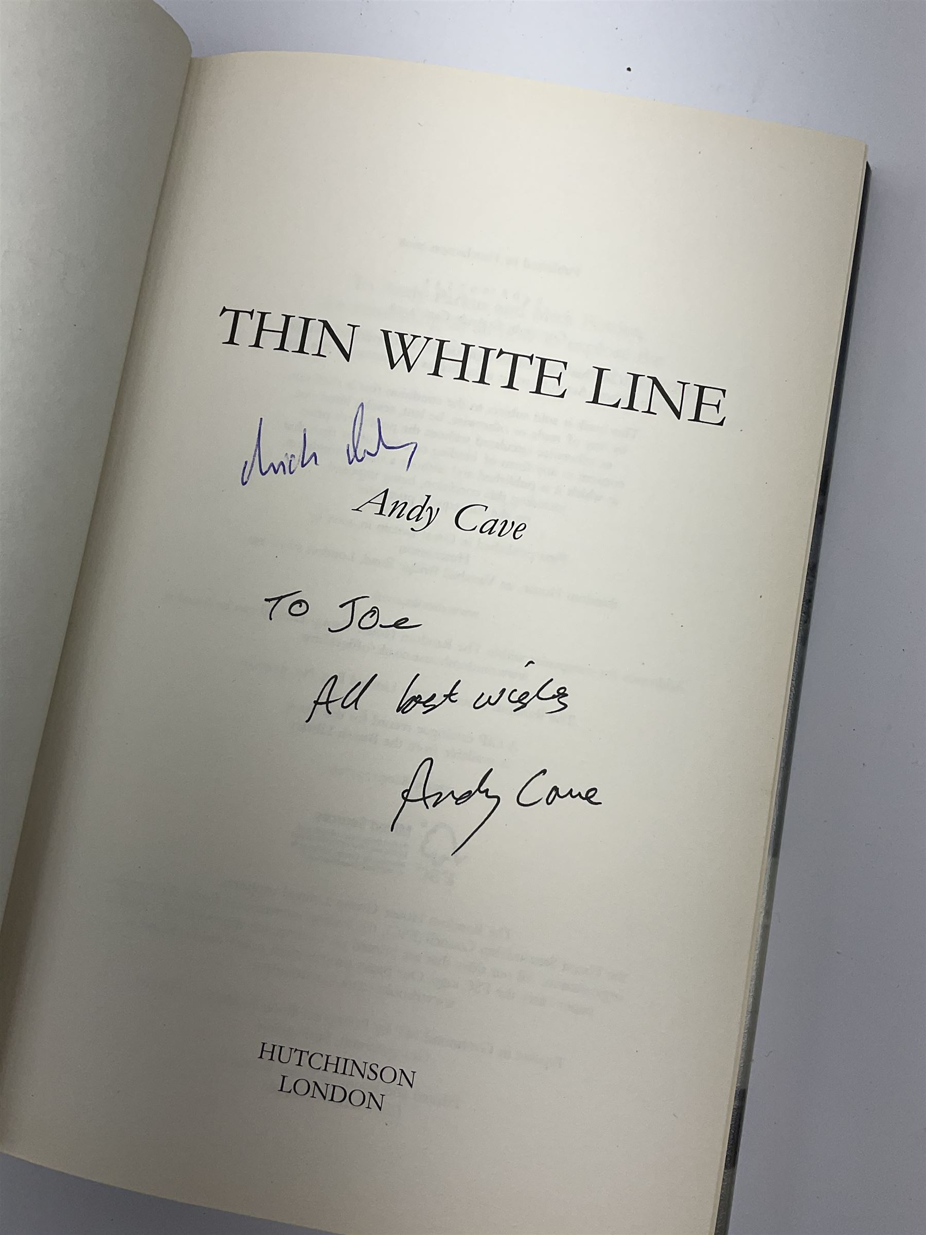 Mostly signed book relating to climbing or mountaineering including 'Hanging On' by Martin Boysen, 'One Day As A Tiger' by John Porter, 'Toughing It Out' by David Hempleman-Adams, 'The White Line' by Andy Cave etc (6)