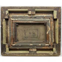 Andrew Douglas RSA (Scottish 1870-1935): Milking Time, oil on canvas signed 'André Douglas' and dated 1902, 26cm x 37cm