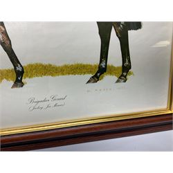 After G Keane (British 20th century): 'Mill Reef' and 'Brigadier Gerard', pair colour prints together with three further prints of Race Horses (5)