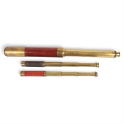 Three telescopes, comprising small three drawer Salom & Co Reconnoitre RR telescope, simil...