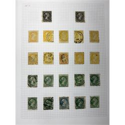Canada Queen Victoria and later stamps, including 1852-57 six pence, ten pence etc, duplicates throughout showing variation, various King Edward VII issues, stamps on covers, Queen Elizabeth II unused blocks etc, housed in an album