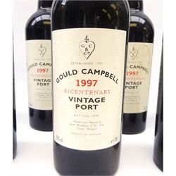 Gould Campbell 1997 Bicentenary vintage port, 75cl, 20%vol, seven bottles