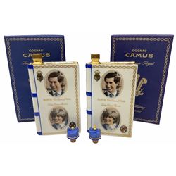 Two boxed Camus Cognac Royal Wedding commemorative decanters with contents. 