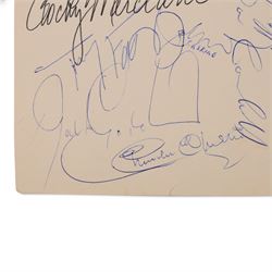 1965 Anglo-American Sporting Club 'A Boxing-Dinner Evening in Honor of Rocky Marciano Esq.' signed menu, with various boxing signatures including Rocky Marciano, Len Harvey, Tommy Farr, Joe Erskine and Charlie Chester