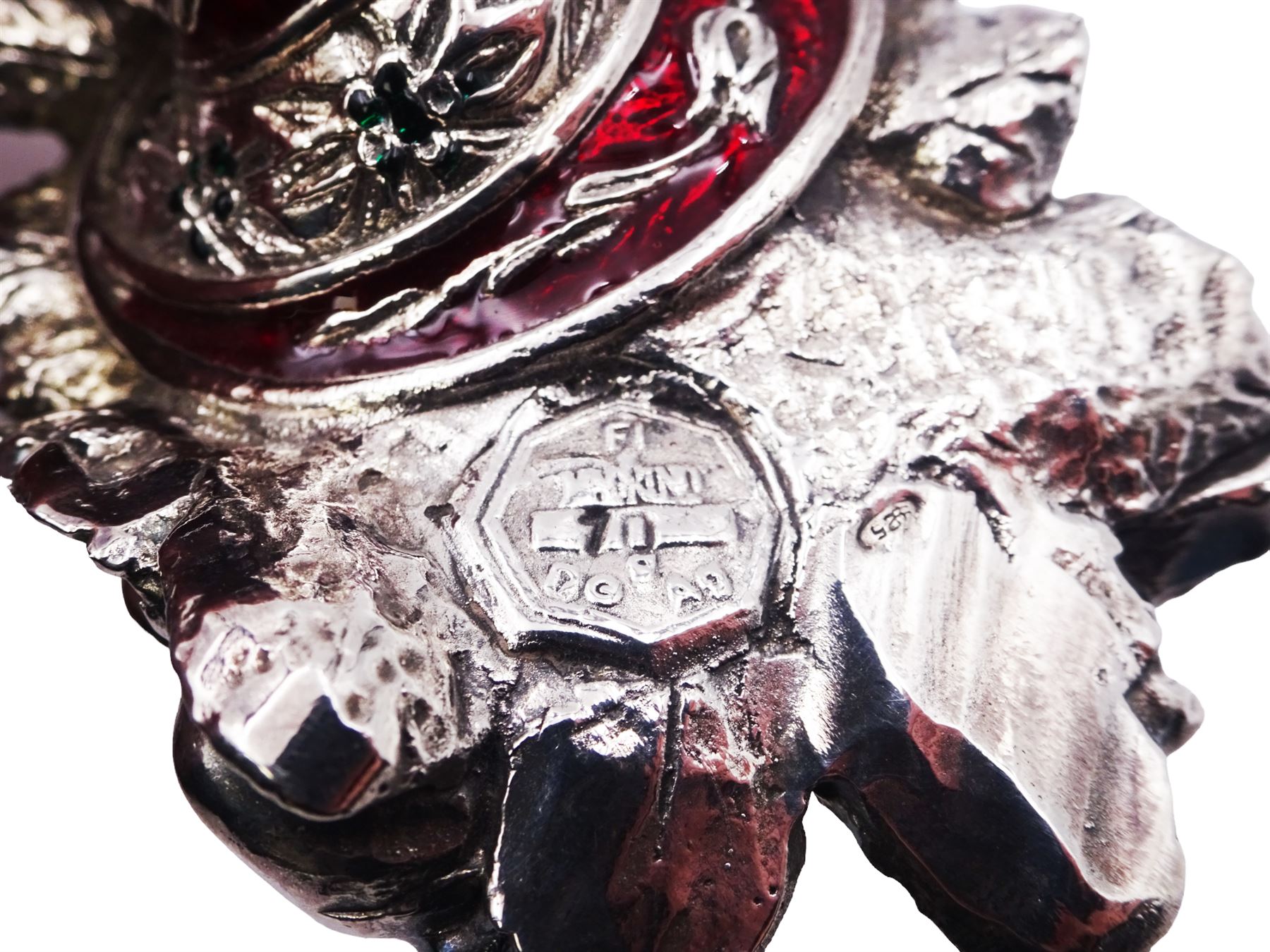 Italian Magrino silver filled model of a fruiting cornucopia, marked Magrino, W8cm