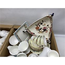 Royal Worcester miniature loving cup, Royal Doulton Wendy figure HN 2109, Lladro dish, two Giuseppe Armani figures, Staffordshire style figural vase, Crown Devon Fieldings blush ivory ewers and twin handled vases, Villeroy & Boch, Royal Doulton, Carlton Ware, Masons ironstone, other ceramics, teawares etc in four boxes