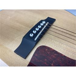 Sigma GMC-1E semi-acoustic guitar with cut-away body, sapele mahogany back and ribs and solid spruce top; bears label Model GMC-1E serial no.210522747; L103cm