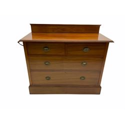 Edwardian inlaid mahogany wardrobe, chest and double bed