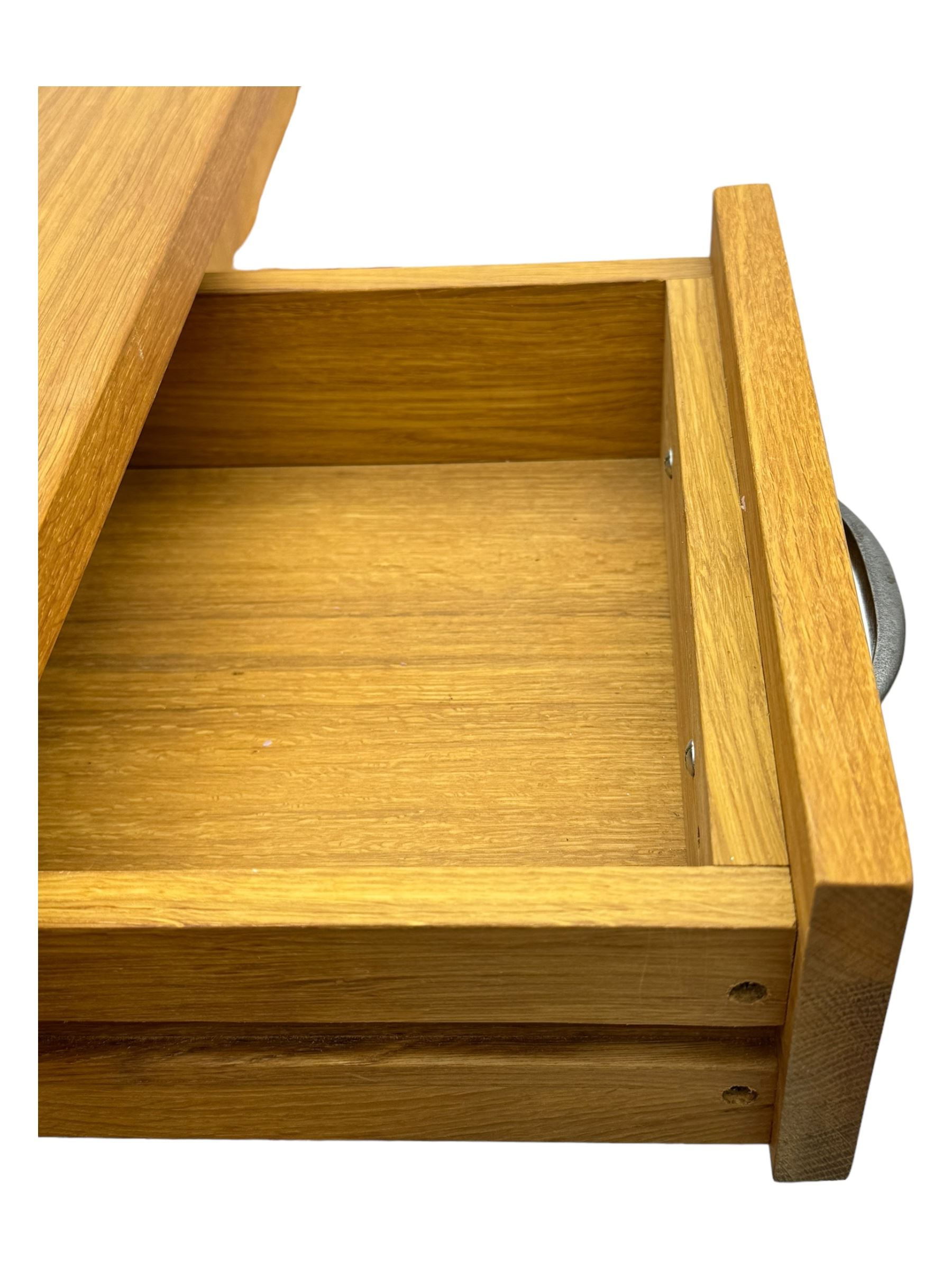 Laura Ashley - 'Milton' light oak sideboard, fitted with four central drawers flanked by two panelled cupboards, on square supports