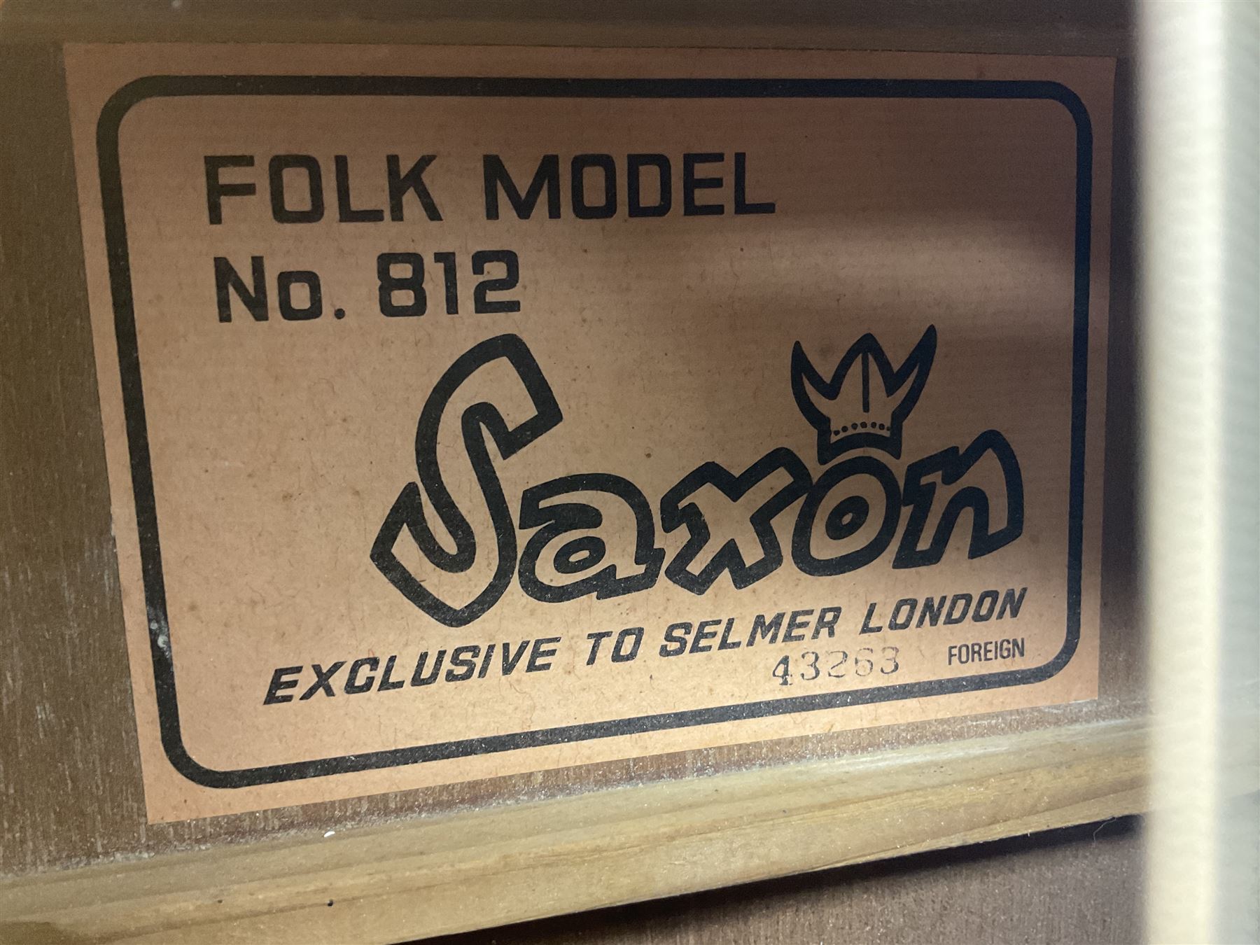 Saxon acoustic guitar Folk Model 812, serial no.43263 L102cm; Jose Ferrer El Primo small or child's size acoustic guitar, serial no.006980 L85cm; both in carrying soft cases; and Spanish Admira Concert Grande acoustic guitar (3)