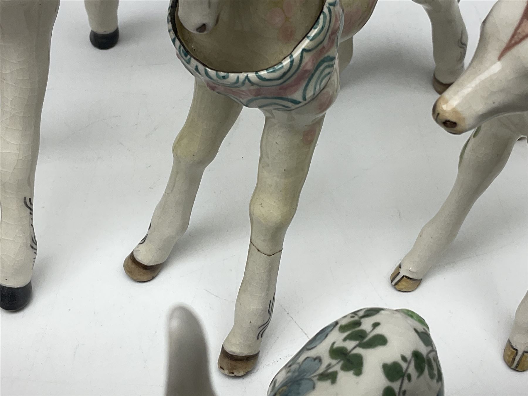 Basil Matthews figures, comprising horses, deer and fawns, all with painted mark beneath, largest H14cm