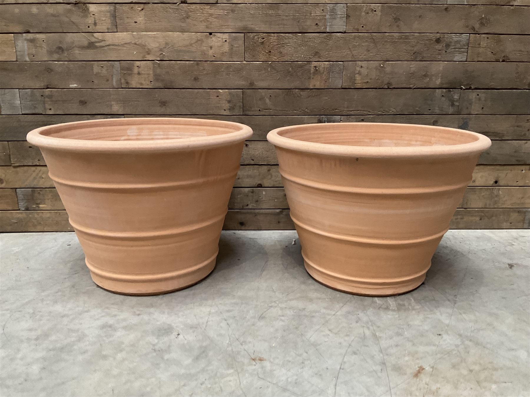 Pair terracotta planters