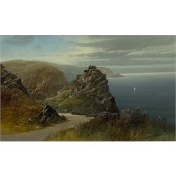 John Shapland (British 1865-1929): 'Castle Rock Lynton' and 'Lulworth Cove West', pair watercolours signed, titled on the original mounts 28cm x 46cm (2)
