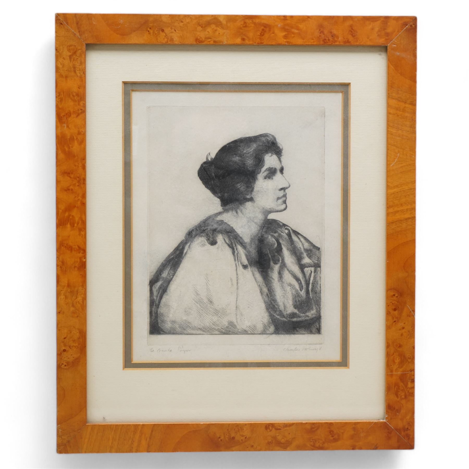 Charles Holroyd (British 1861-1917): Portrait of a Classically Dressed Ladu, etching signed and inscribed in pencil 20cm x 15cm