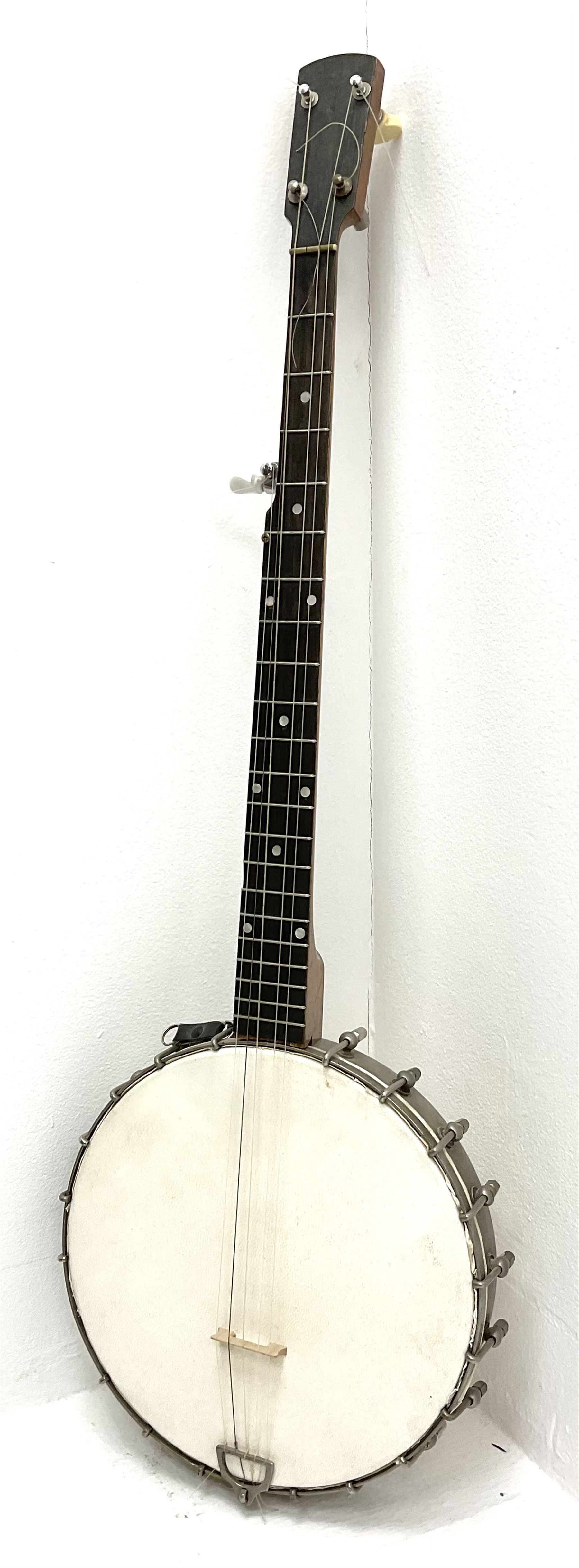 Windsor Popular Model five-string banjo, impressed mark and maker's label L88cm