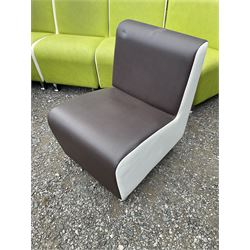Salon Equipment - Modular reception lounge chairs upholstery in faux leather, seven sections  - THIS LOT IS TO BE COLLECTED BY APPOINTMENT FROM DUGGLEBY STORAGE, GREAT HILL, EASTFIELD, SCARBOROUGH, YO11 3TX