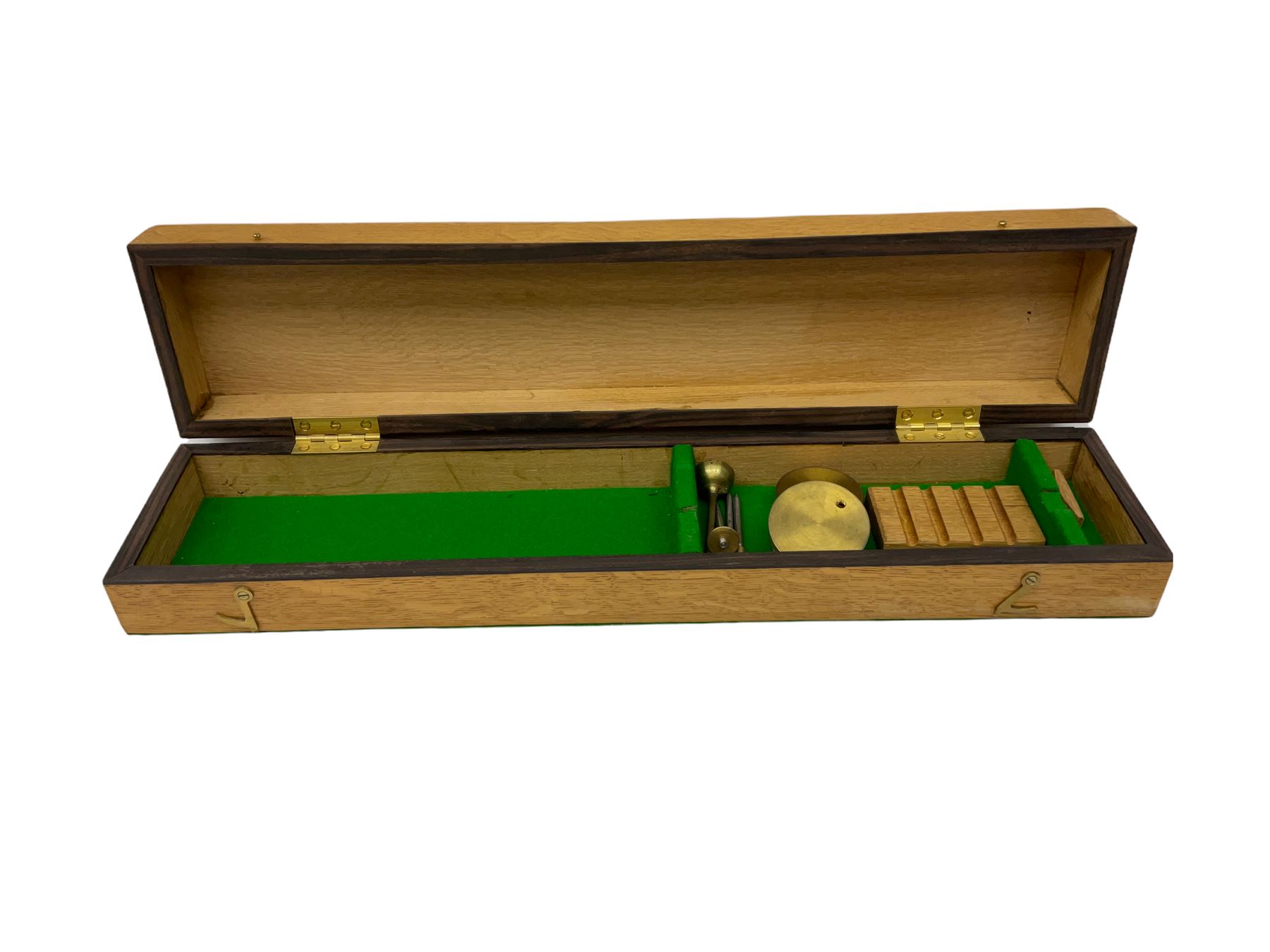 19th century brass pantograph by Robert Banks 441 Strand London, in an oak case, L56cm, W12cm