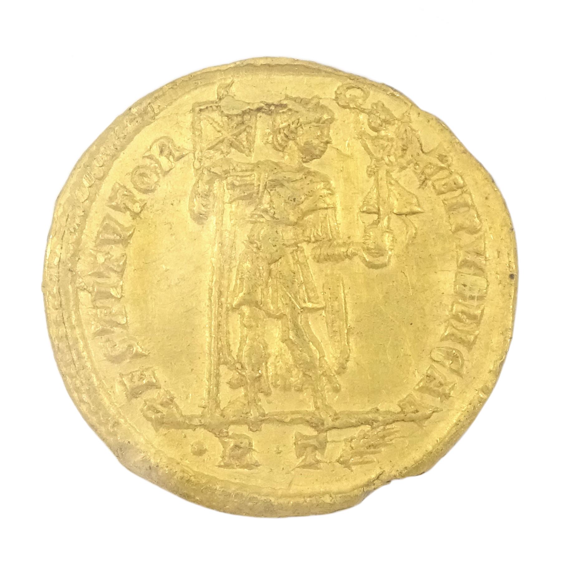 Roman gold Solidus coin of Valentinian I (AD 364-367)