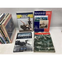 Seventeen books of maritime and naval interest including warship design and development, German Navy WW2, battleships, aircraft carriers etc