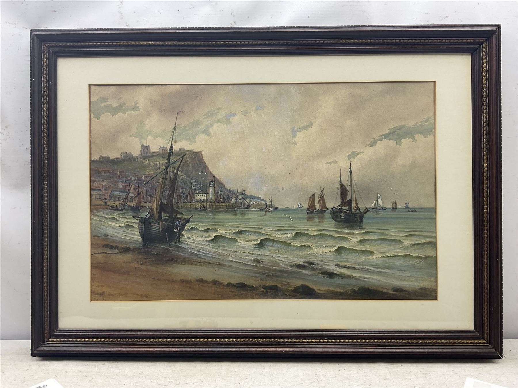 John Francis Branegan (British 1843-1909): 'Scarborough' South Bay, watercolour signed 47cm x 75cm 