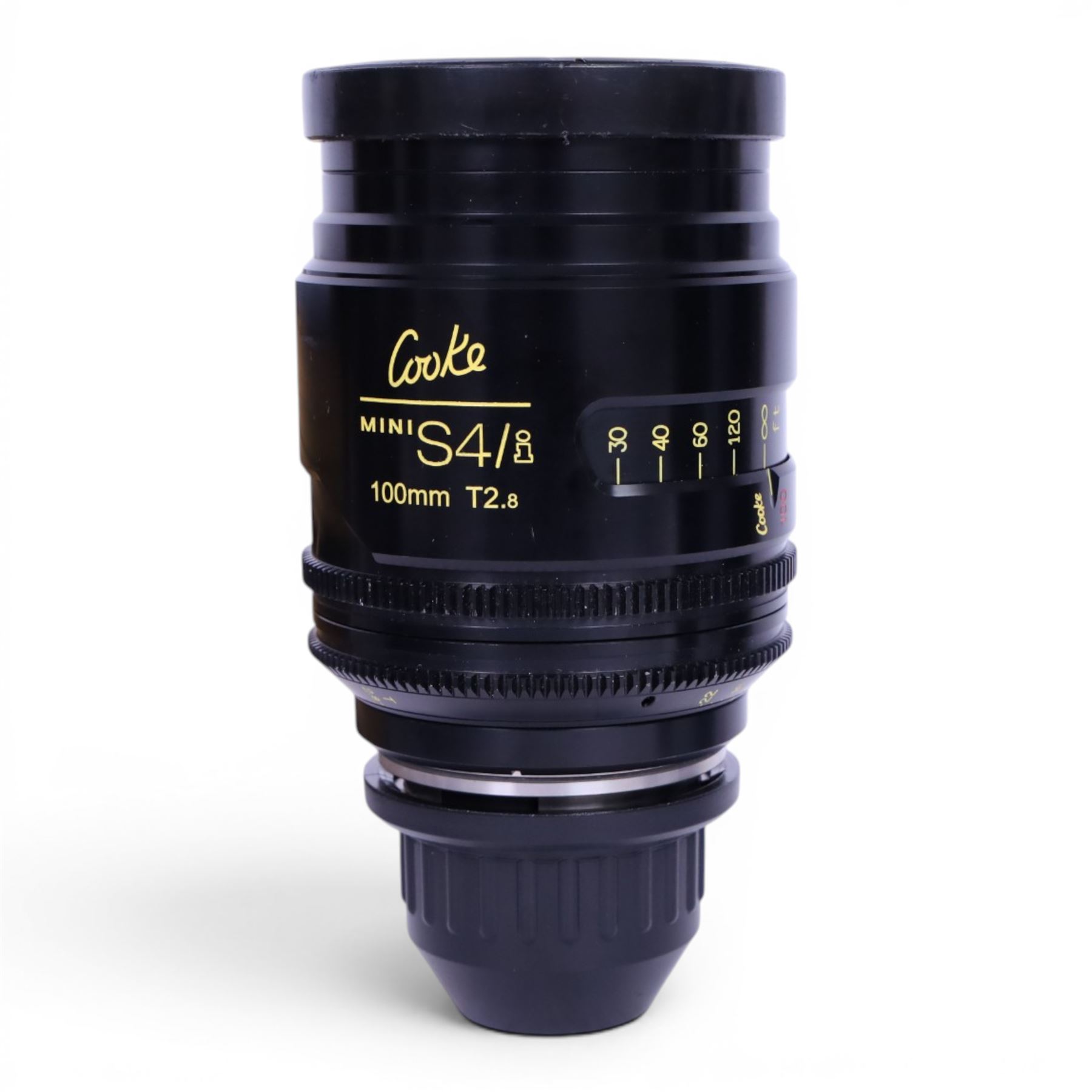 Cooke Mini S4/i 100mm T2.8 prime lens with PL mount, serial no. 8100-0714, with front and back lens caps