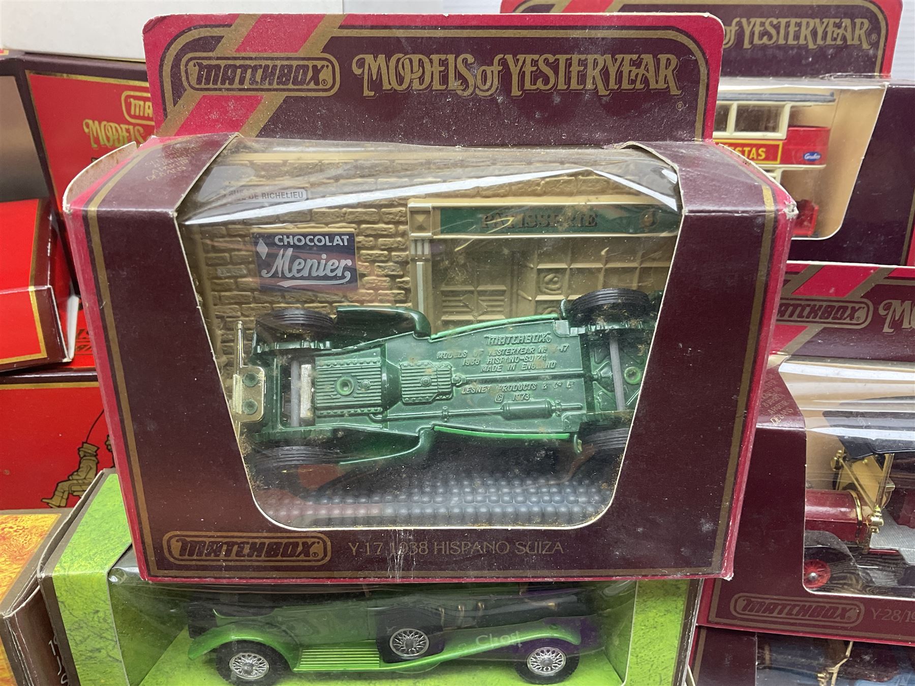 Matchbox - approximately sixty Models of Yesteryear to include special edition 1820 Passenger Coach and Horses, limited editions 1894 Aveling-Porter Steam Roller, 1829 Stephensons Rocket and 1905 Fowler Showman’s Engine; older models from the 1970s such as Y-1 1911 Model ‘T’ Ford, and a large quantity of modern models with reference materials in folder; mostly boxed 