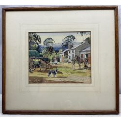 Joseph Appleyard (Yorkshire 1908-1960): Sketch at the ‘Bramham Moor’, watercolour signed and dated '45, titled and extensively inscribed verso 20cm x 24cm 