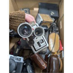 Collection of vintage cameras, including Minolta Hi-Matic 7S, No.2 C. Ensignette Deluxe, Zeiss Ikon etc