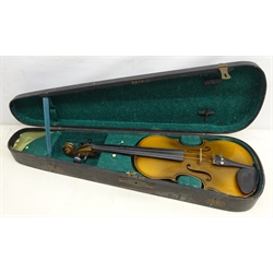  Czech violin, two-piece back with hard case   