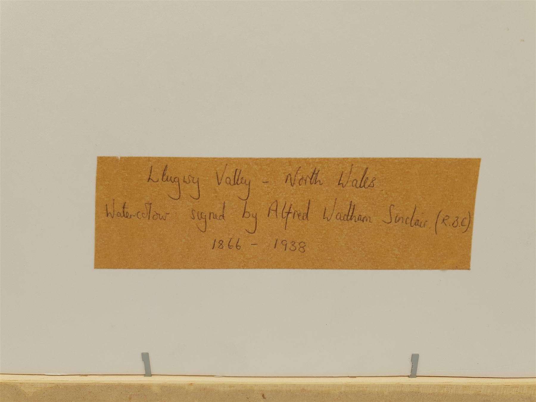 Alfred Wadham Sinclair (British/Australian 1866-1938): Llugwy Valley Wales, watercolour signed 23cm x 30cm