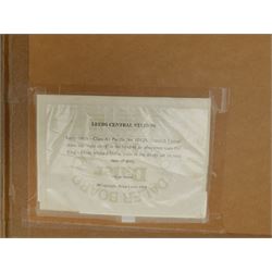 Brian Lister (British 20th century): Locomotive 'Scottish Union' 60125 Leaving Leeds Central Station, oil on board unsigned, label verso 50cm x 66cm