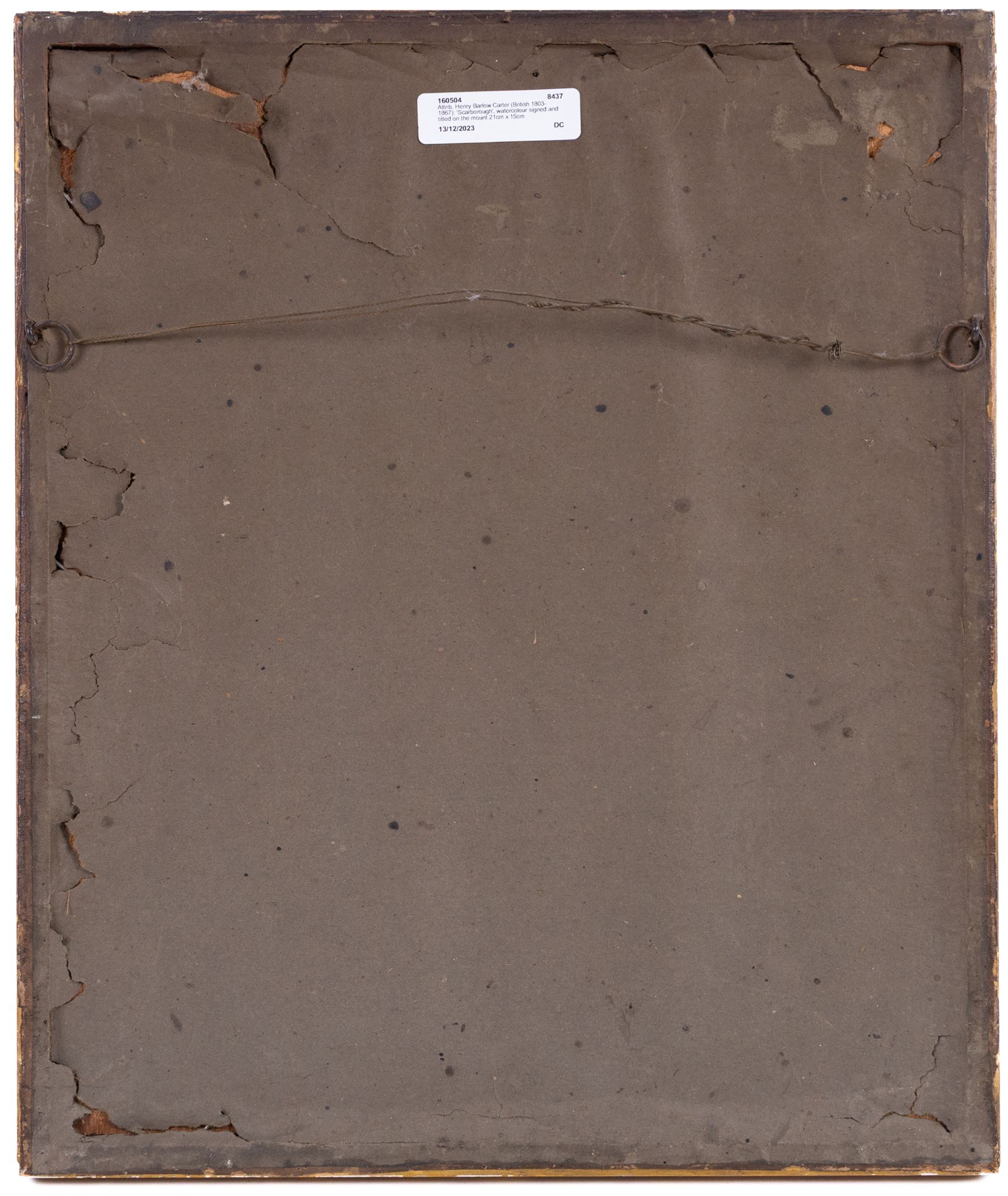 Attrib. Henry Barlow Carter (British 1803-1867): 'Scarborough', watercolour signed and titled on the mount 21cm x 15cm 