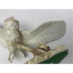 Border Fine Arts figure Barn Owl in Flight B1532, boxed with certificate, together with Country Artists figure Tawny Owl with Honeysuckle CA441, tallest H31.5cm