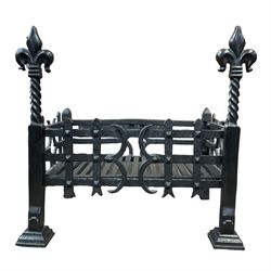 Wrought iron fire grate