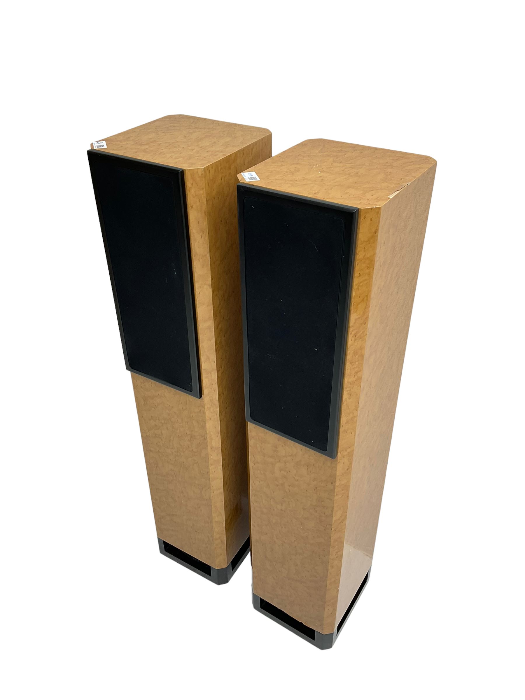 Pair Lake Audio 120W floorstanding speakers in maple finish