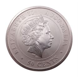 Ten 2015 fine silver Australian fifty cent coins