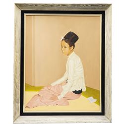 N K Day after Sir Gerald Festus Kelly (British 1879-1972): Princess Sao Ohn Nyun of Burma, oil on board signed dated 2001, with preparatory sketch verso 58cm x 46cm 
