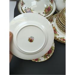 Royal Albert Old Country Roses pattern coffee and dinner service for six, including coffee pot, coffee cups and saucers, dinner plates, side plates, bowls etc 