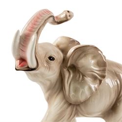 Italian Mid-century elephant, with trunk raised, H40cm