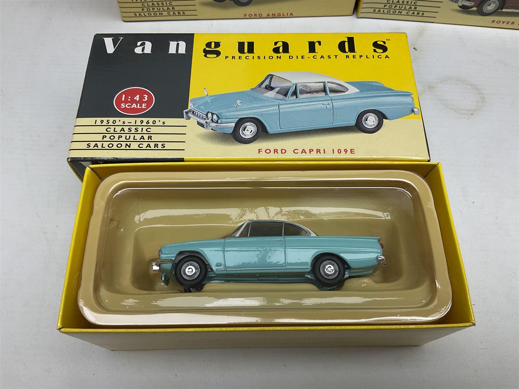 Twenty-five Lledo Vanguards 1:43 scale 1950s-1960s Classic Popular Saloon Cars die-cast models, all boxed (25)