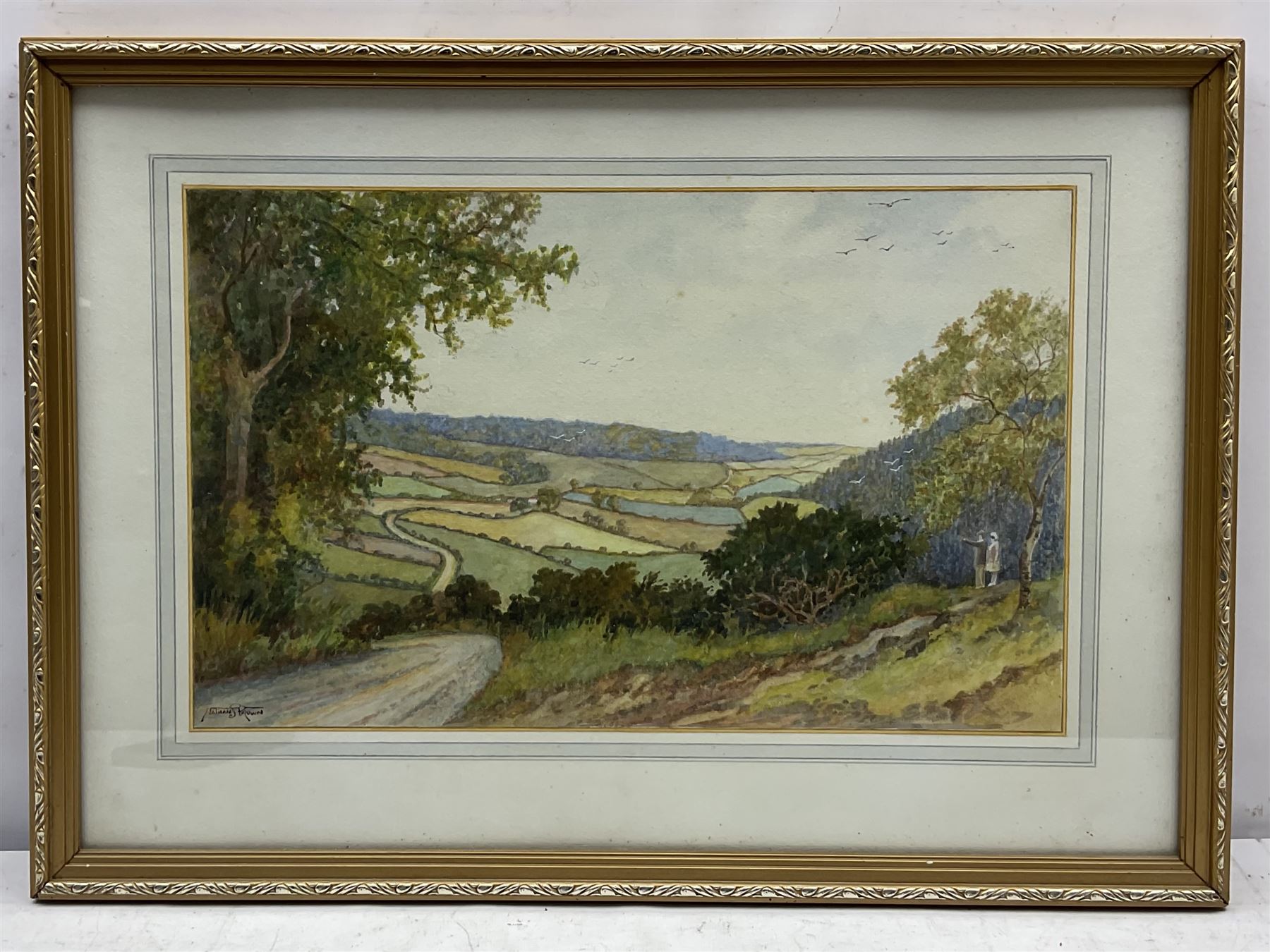 Nathan Stanley Brown (British 1890-1980): The Surprise View Troutsdale near Scarborough, watercolour signed 26cm x 42cm
