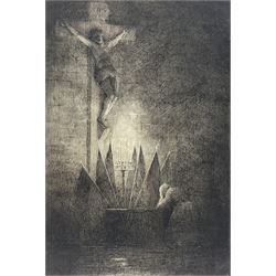 Lionel Townsend Crawshaw (Staithes Group 1864-1949): Notre Dame, etching signed and titled in pencil 35cm x 24cm